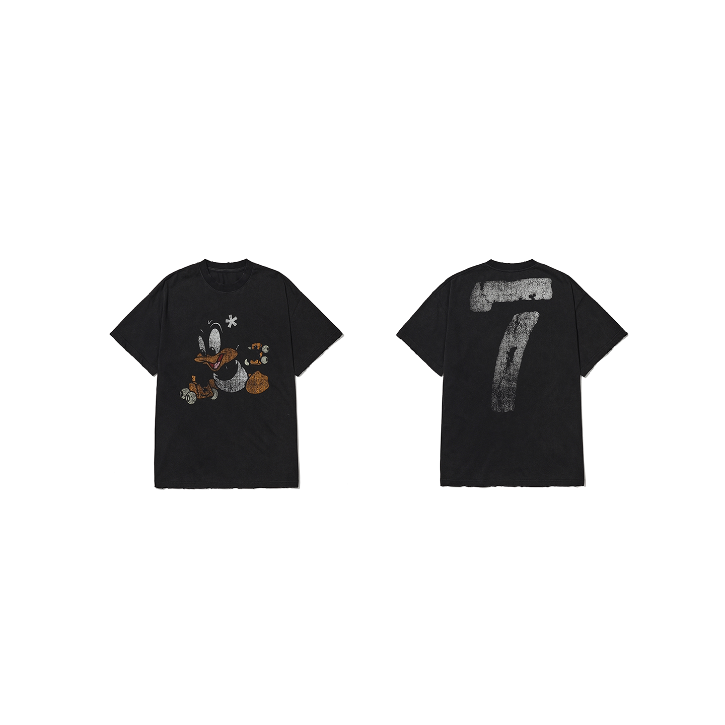 VULCAN Old Childlike Duck Printing Loose TEE
