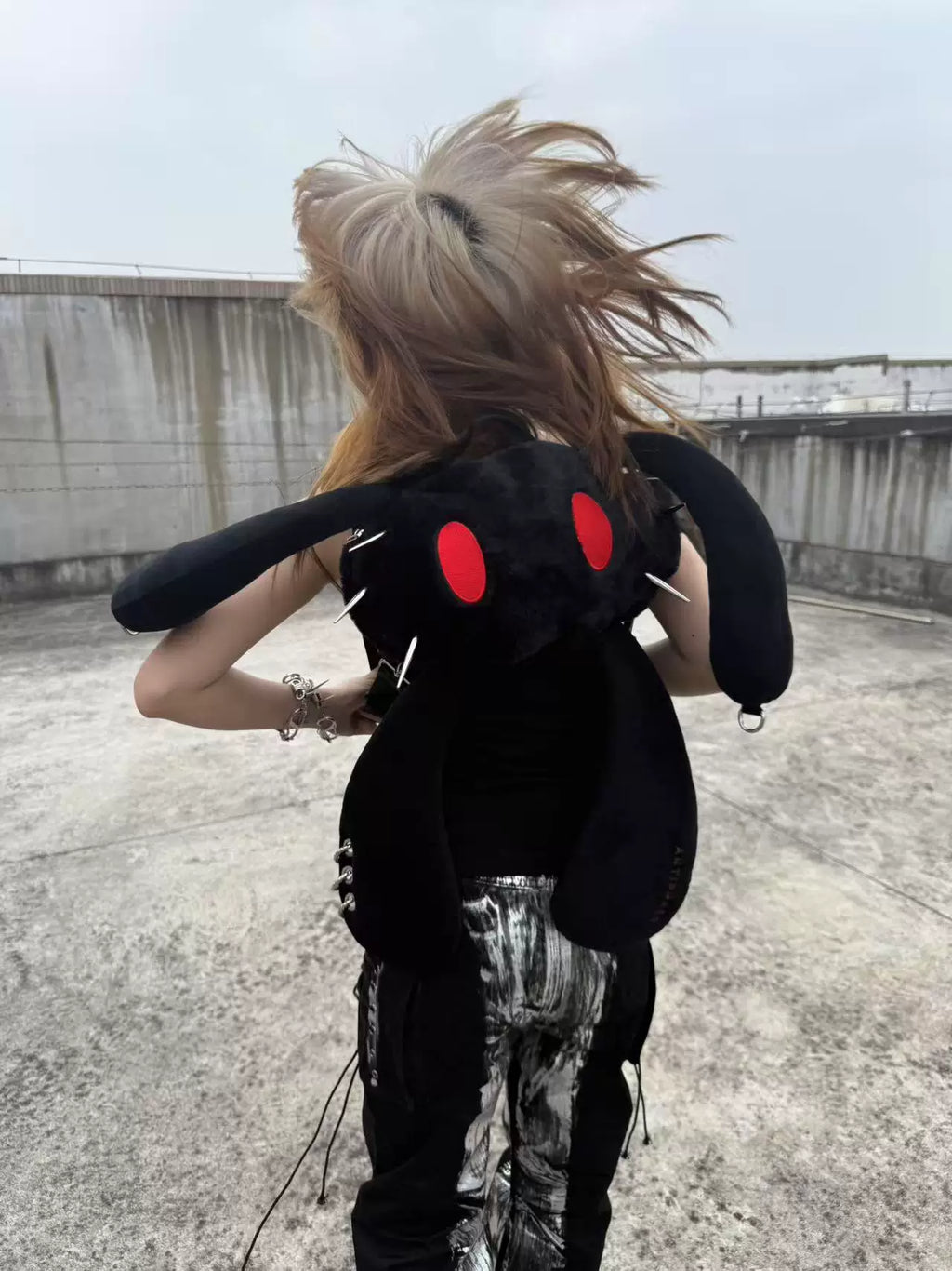 Antiphase Punk Rabbit Four-eared Rabbit Enlarged Version Multi-back Bag