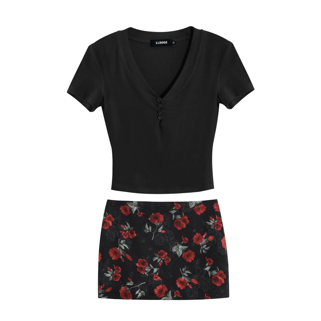 LLROGE Short Spice Girl Top Skirt Set