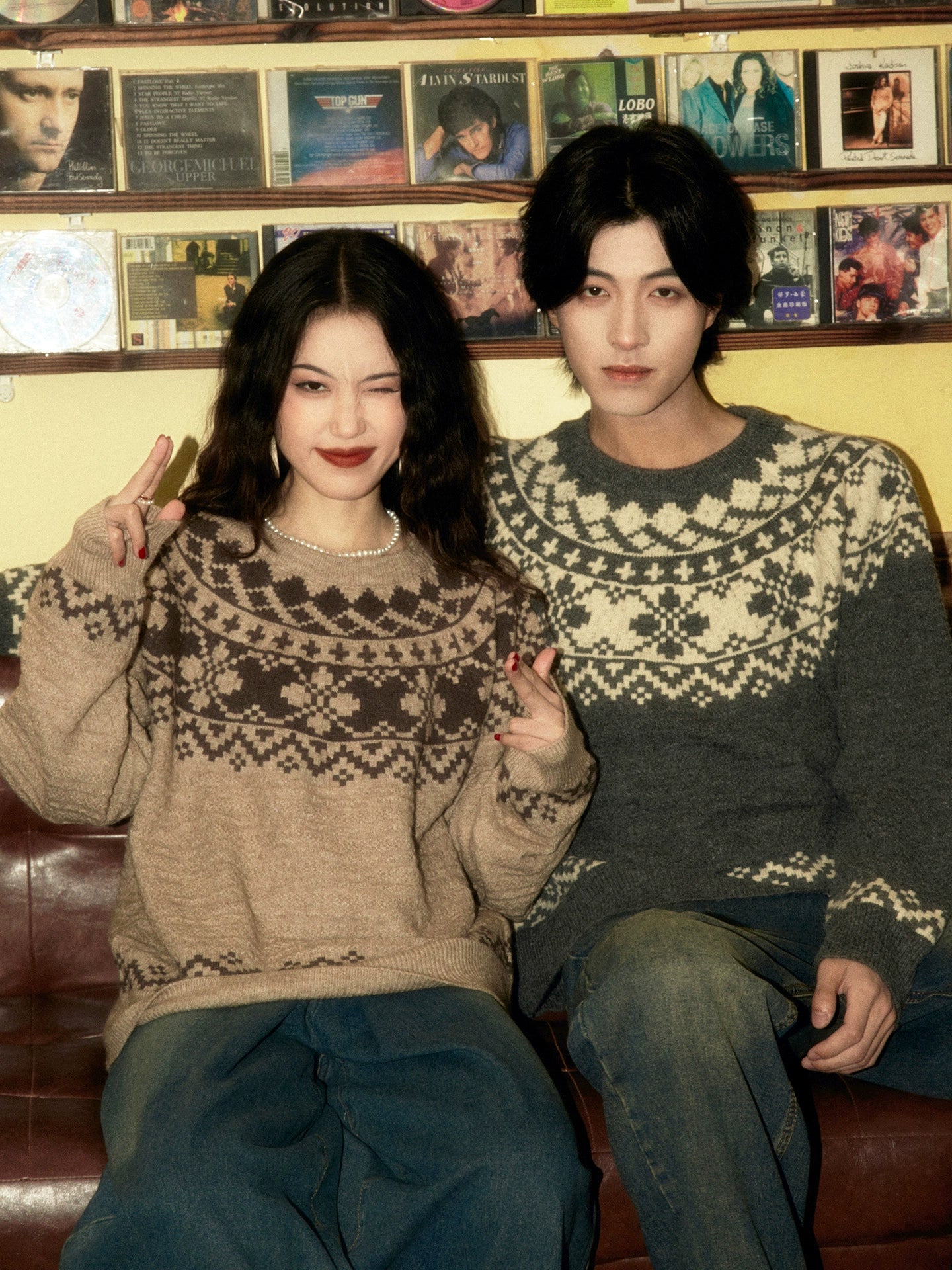 ALOHA Retro Hong Kong Style Niche Lazy Knitted Sweater