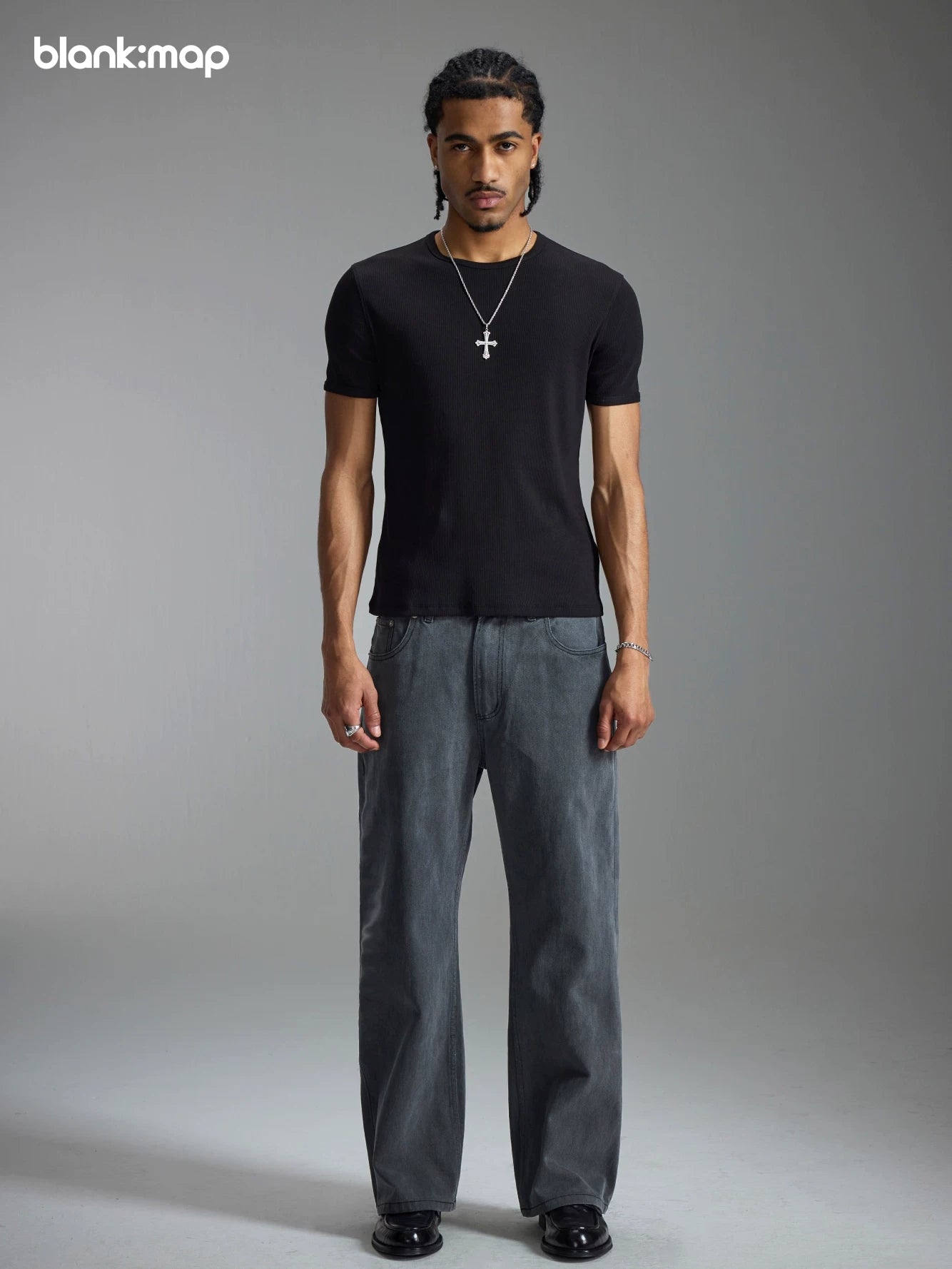 Blank Map Retro Straight Skinny Jeans