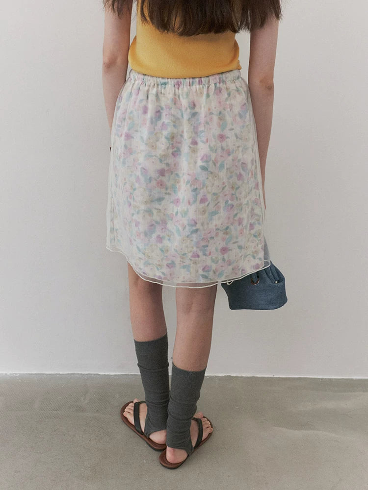 VOOE Mesh Floral Fashion Skirt