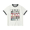 SAXGENWON Contrast Splicing Front Shoulder Tee