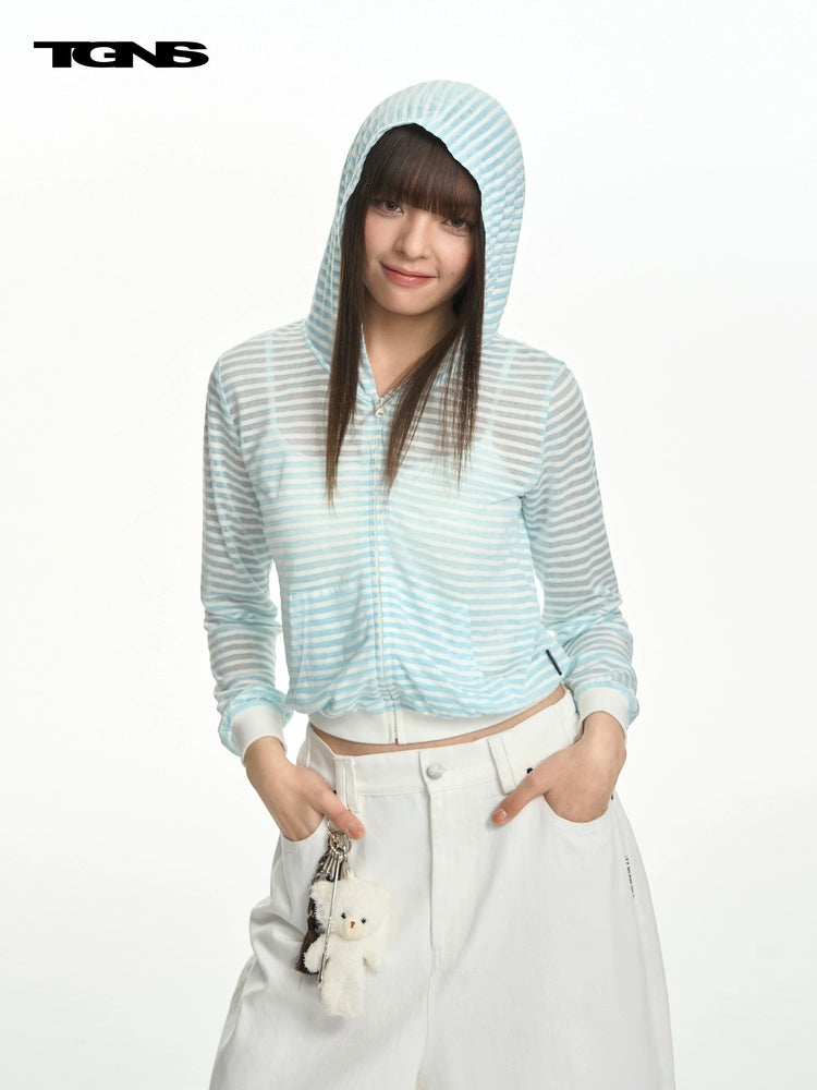 TGNS Striped Light and Thin Short Casual Jacket