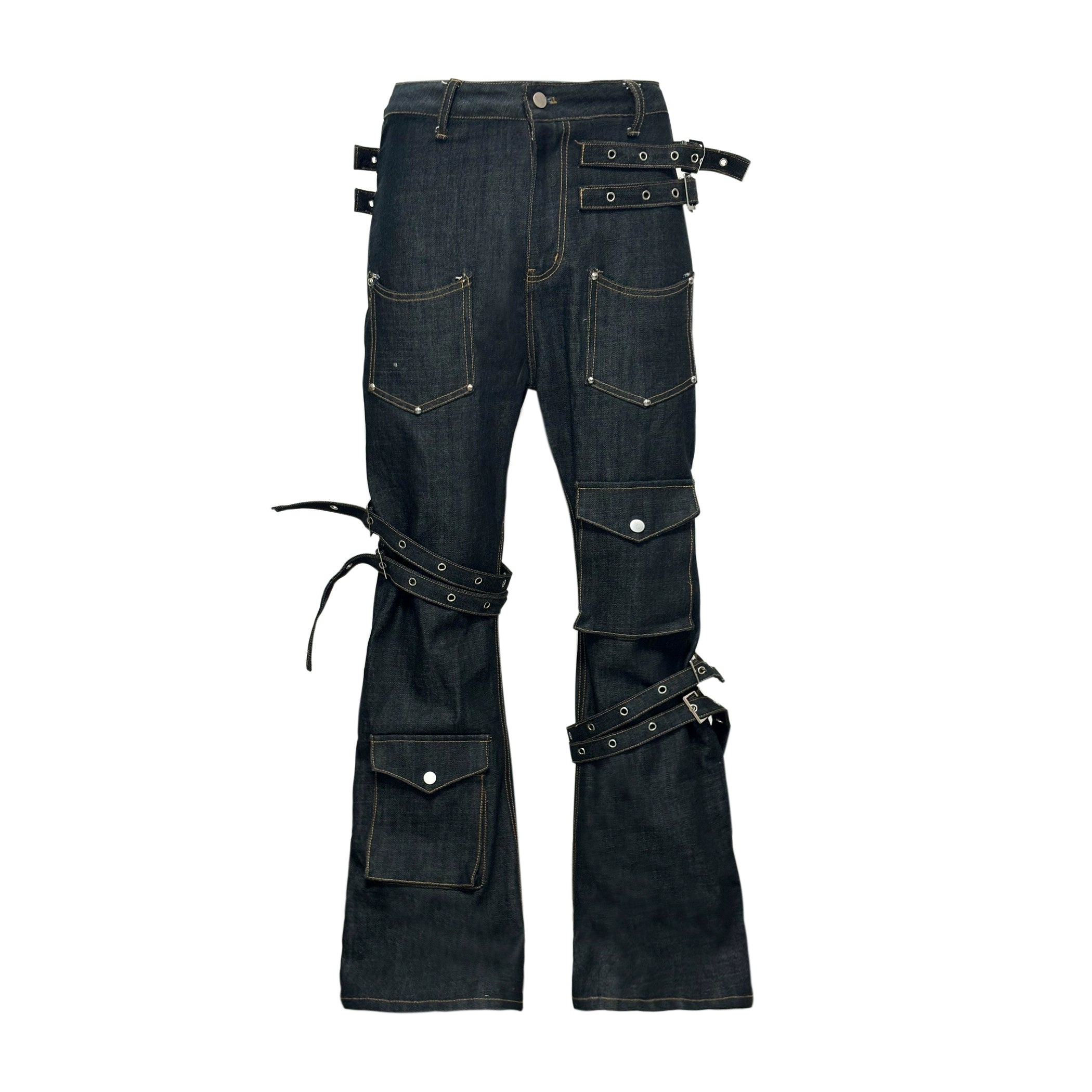 PAIKI Strap Straight Versatile Jeans