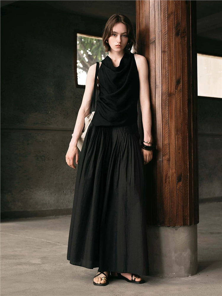 Giordano Pleated Semi-elastic Waist Wide-leg Trousers