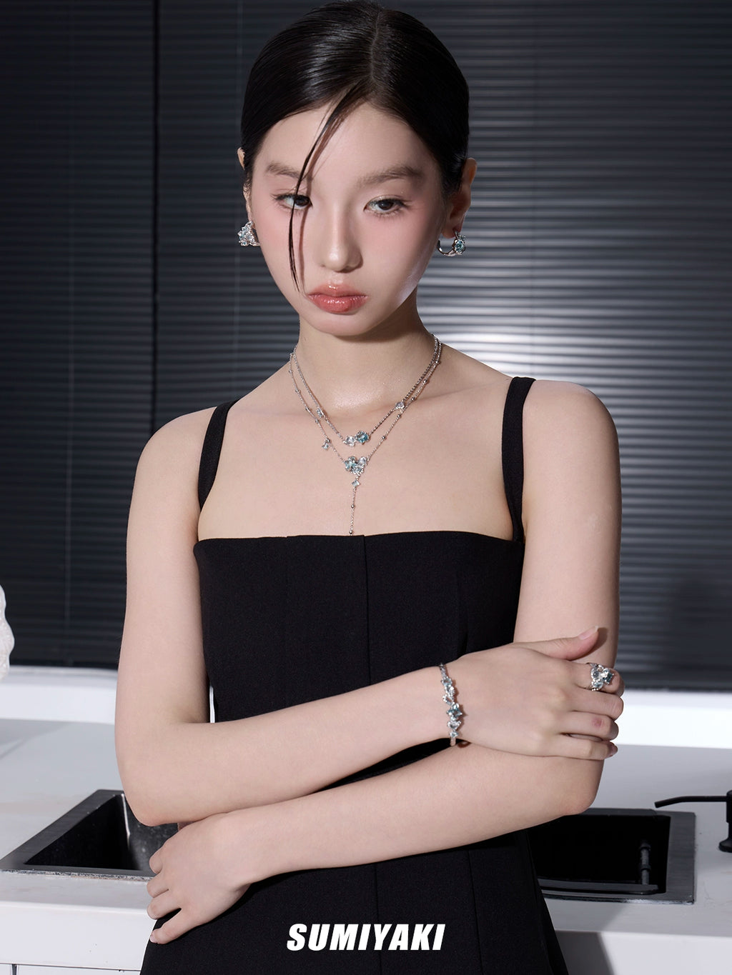SUMIYAKI Double Fringed Necklace