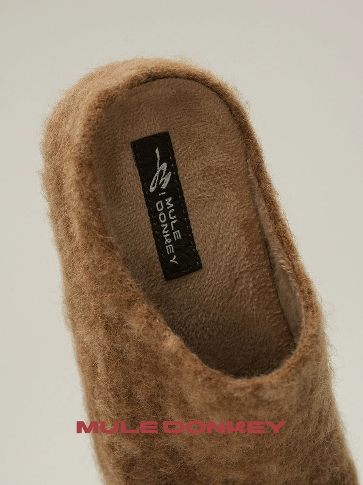 Donkey Commuter Fleece One-pedal Retro Bag Head Slippers