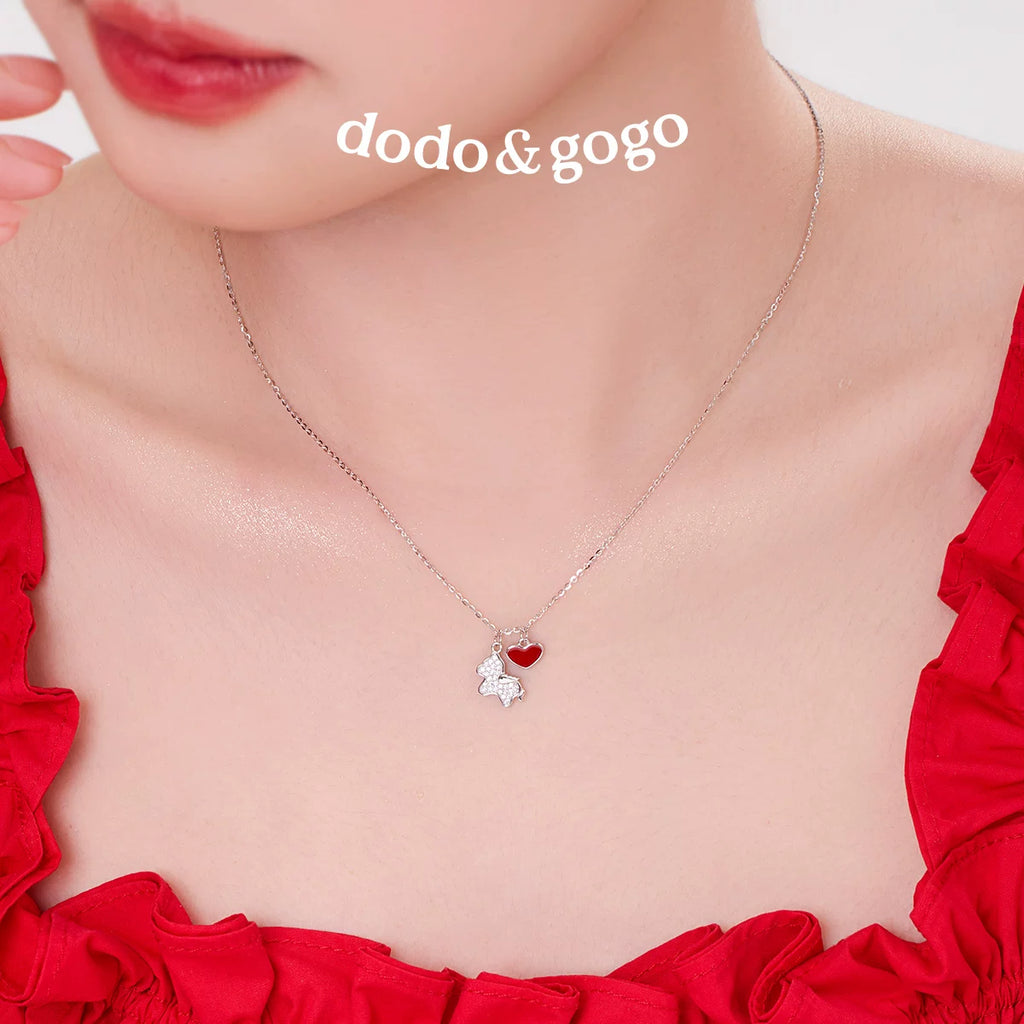 DODOGOGO Sterling Silver Pony Love Clavicle Necklace