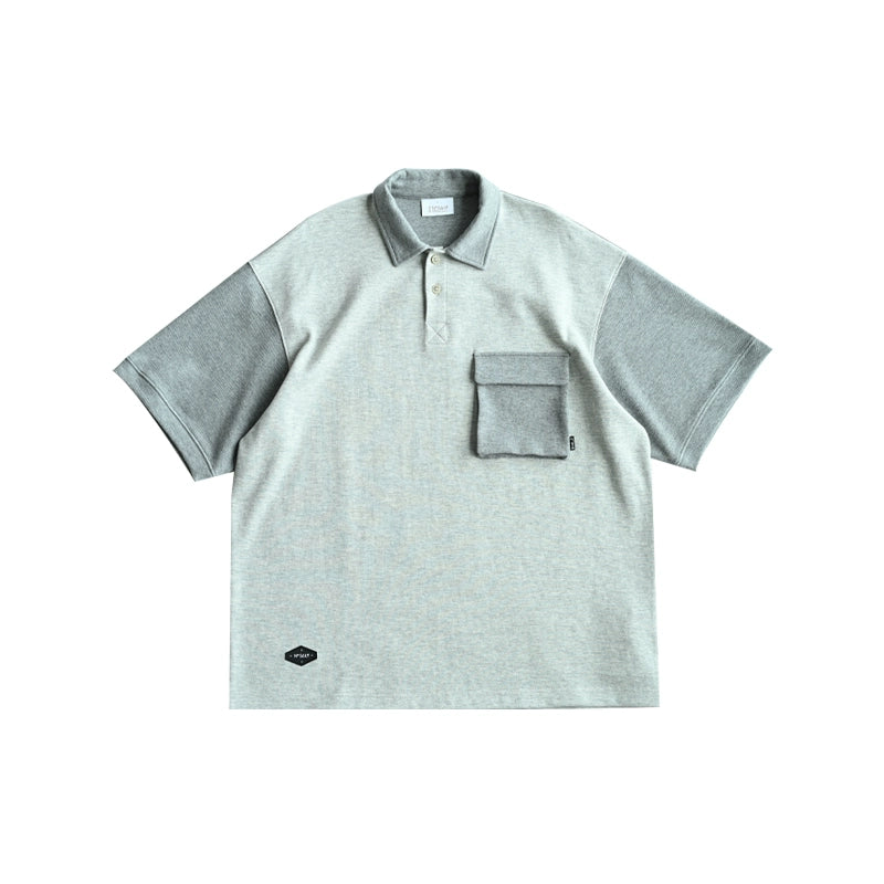 NUMBERSALT Simple splicing anti-wrinkle breathable POLO shirt