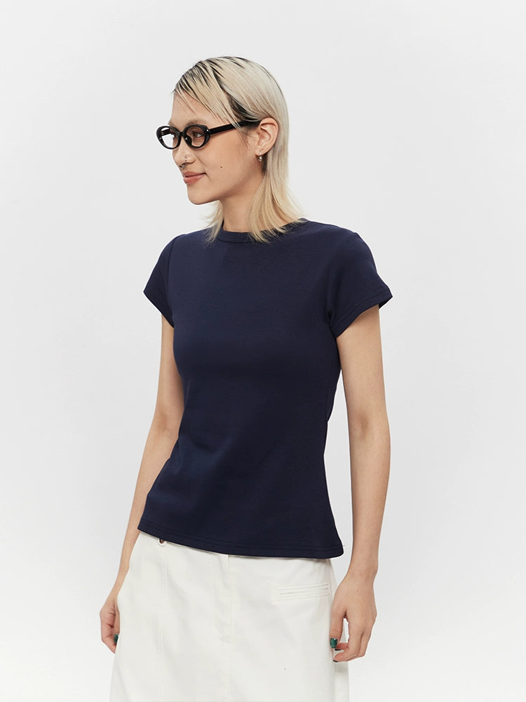 AIRHOOD Casual Slim-fit Front Shoulder Tee
