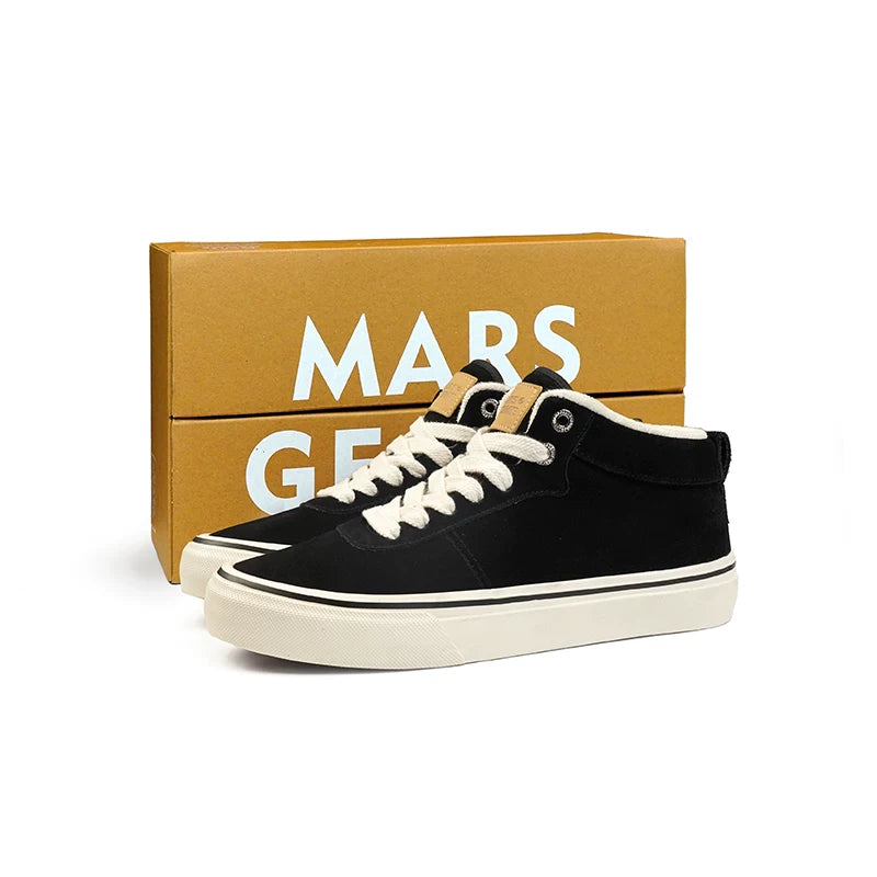 MARS GEOME Mid-top Velvet Leather Board Shoes Cotton Shoes