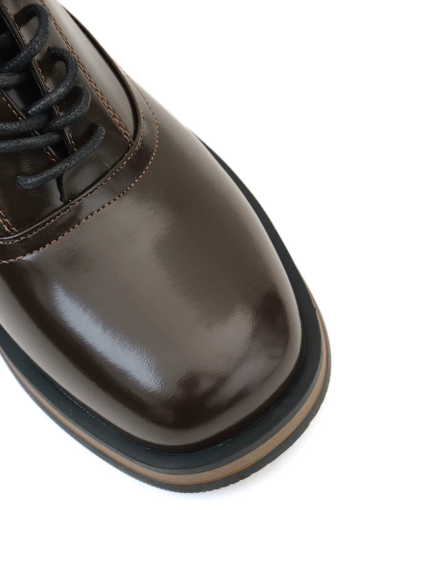 LIVINGTOWN Simple Niche Round Head Leather Shoes