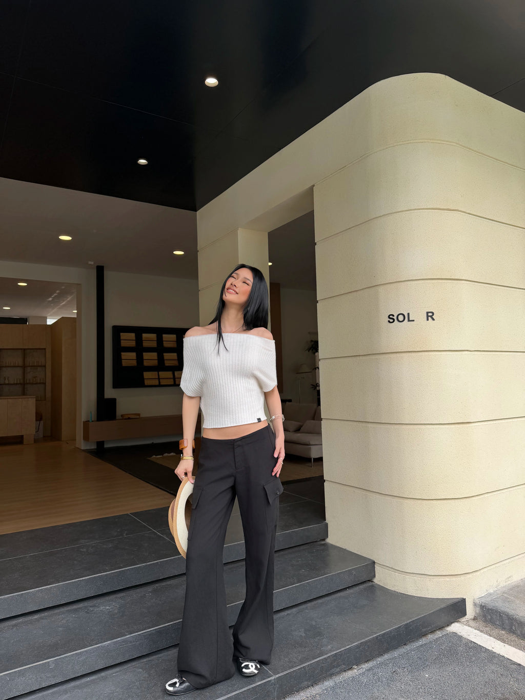 Audwyn Low Waist Skinny Wide Leg Pants