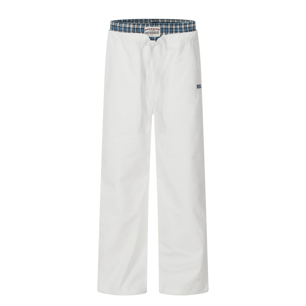 11KN retro plaid splicing fake two-piece paratrooper pants