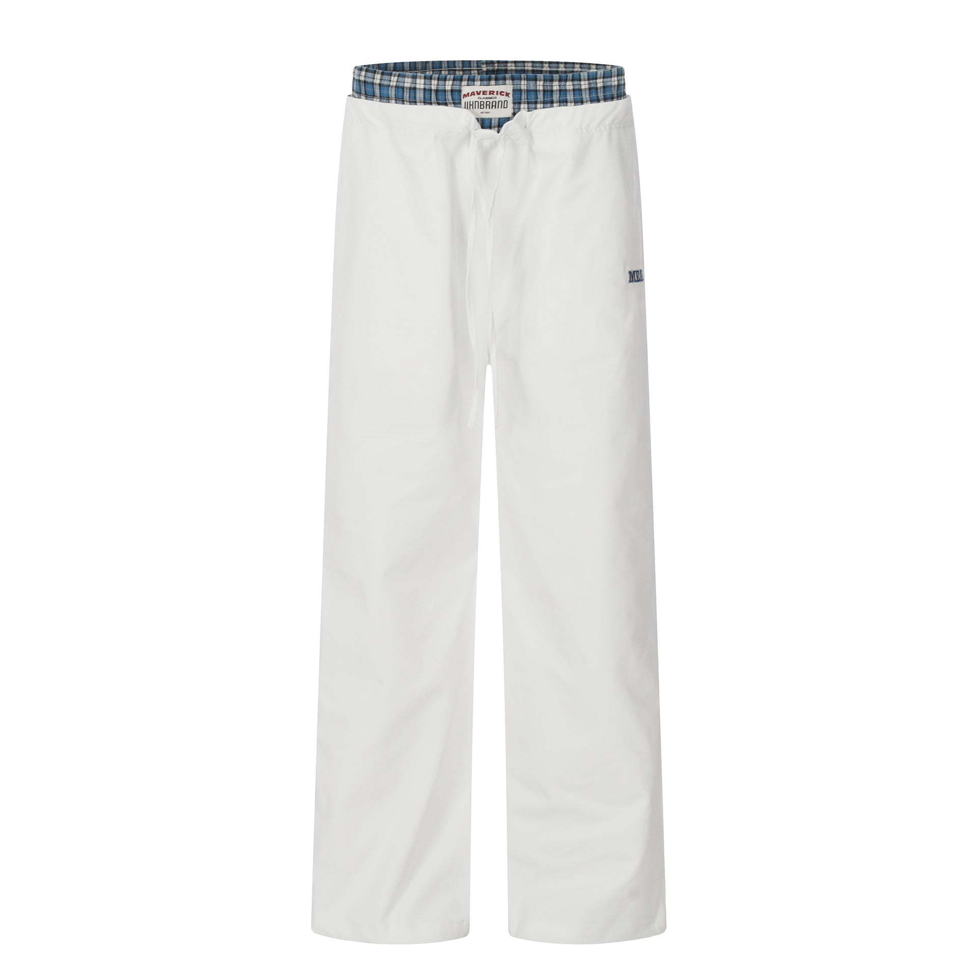 11KN retro plaid splicing fake two-piece paratrooper pants