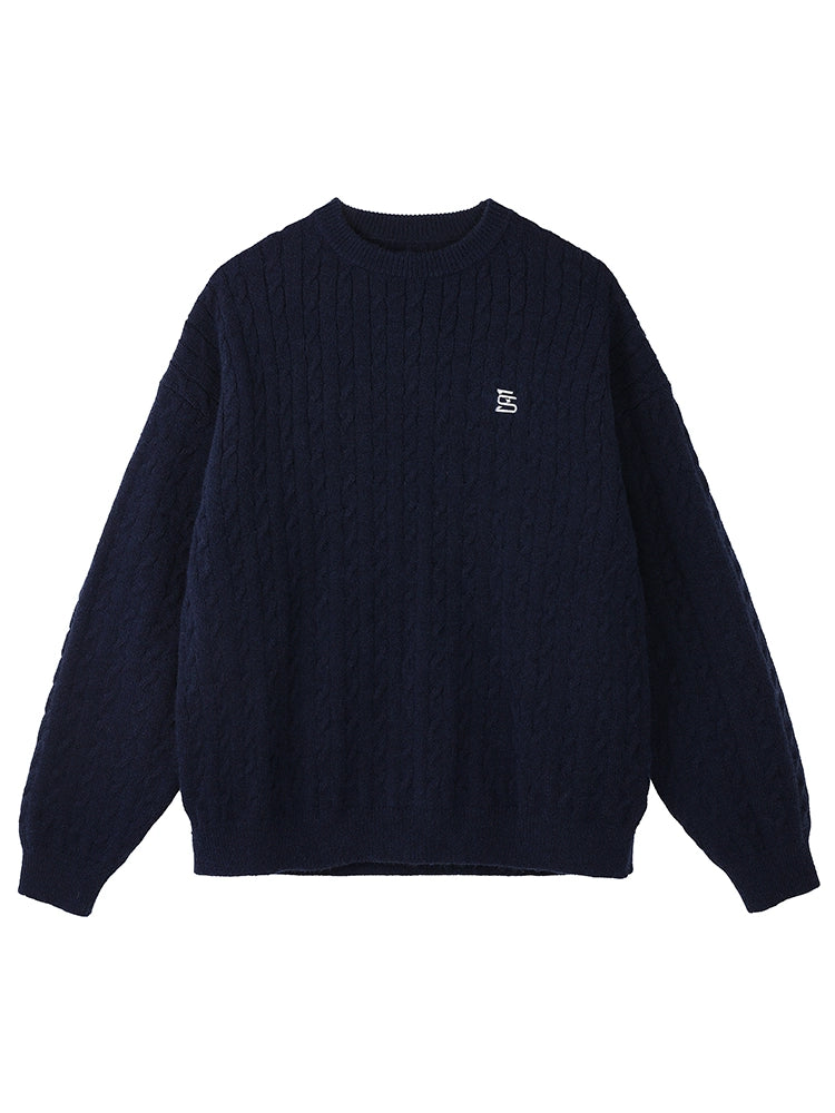 MATCHA STORY Vintage Twist Loose Knitted Sweater