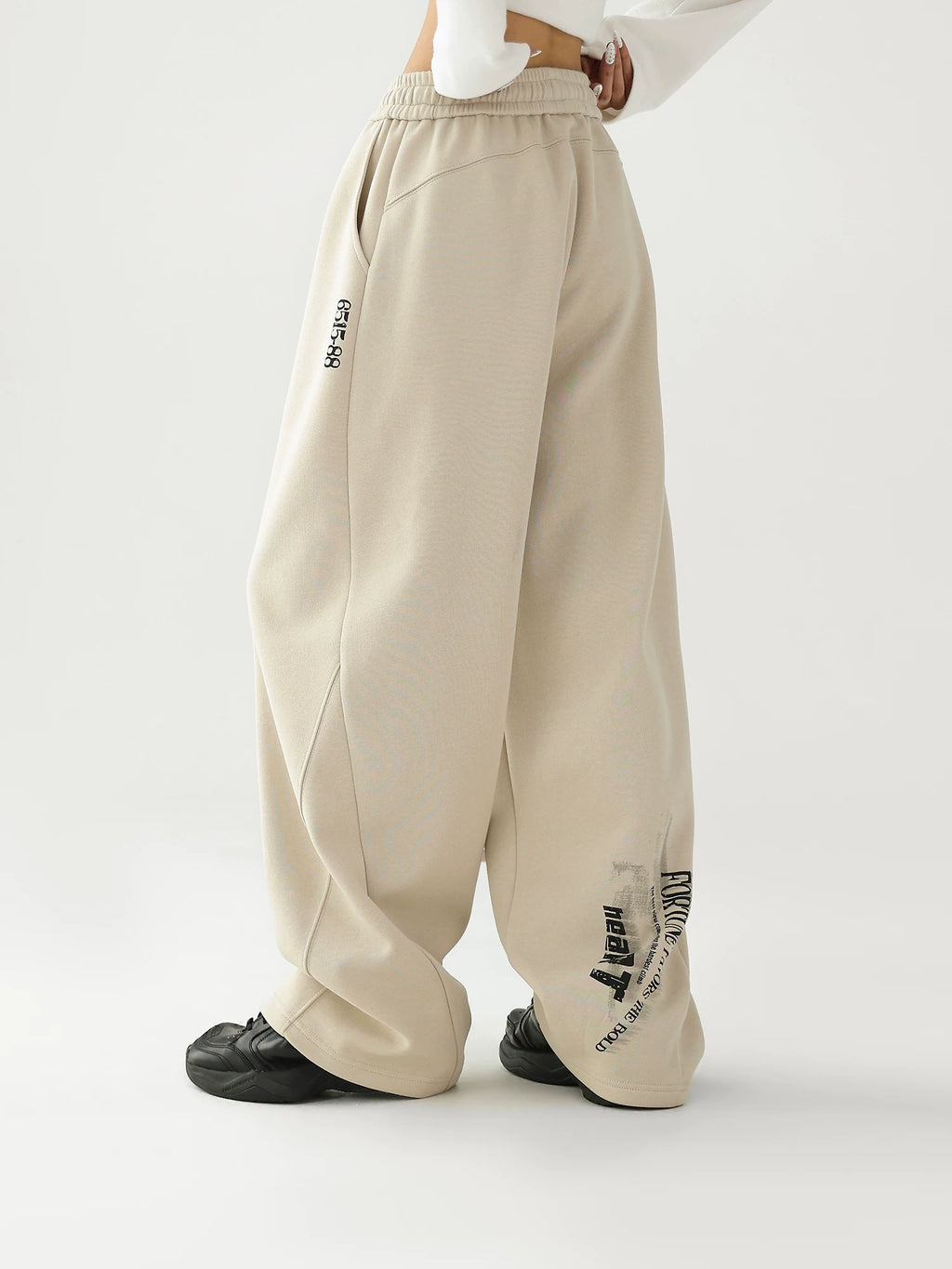AceStudios Casual Letter Print Drawstring Sweatpants