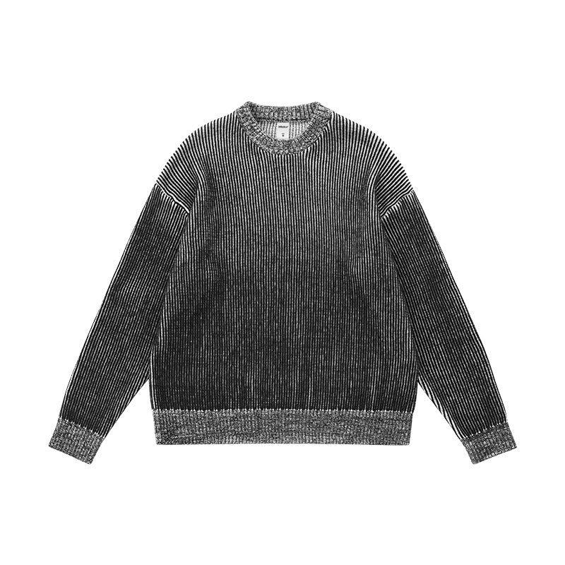 Inflation Two-color Loose and Versatile Crew Neck Sweater