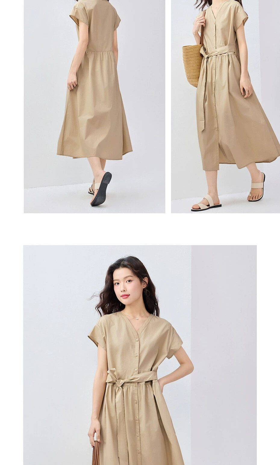 Giordano V Neck Strap Short Sleeve Dress