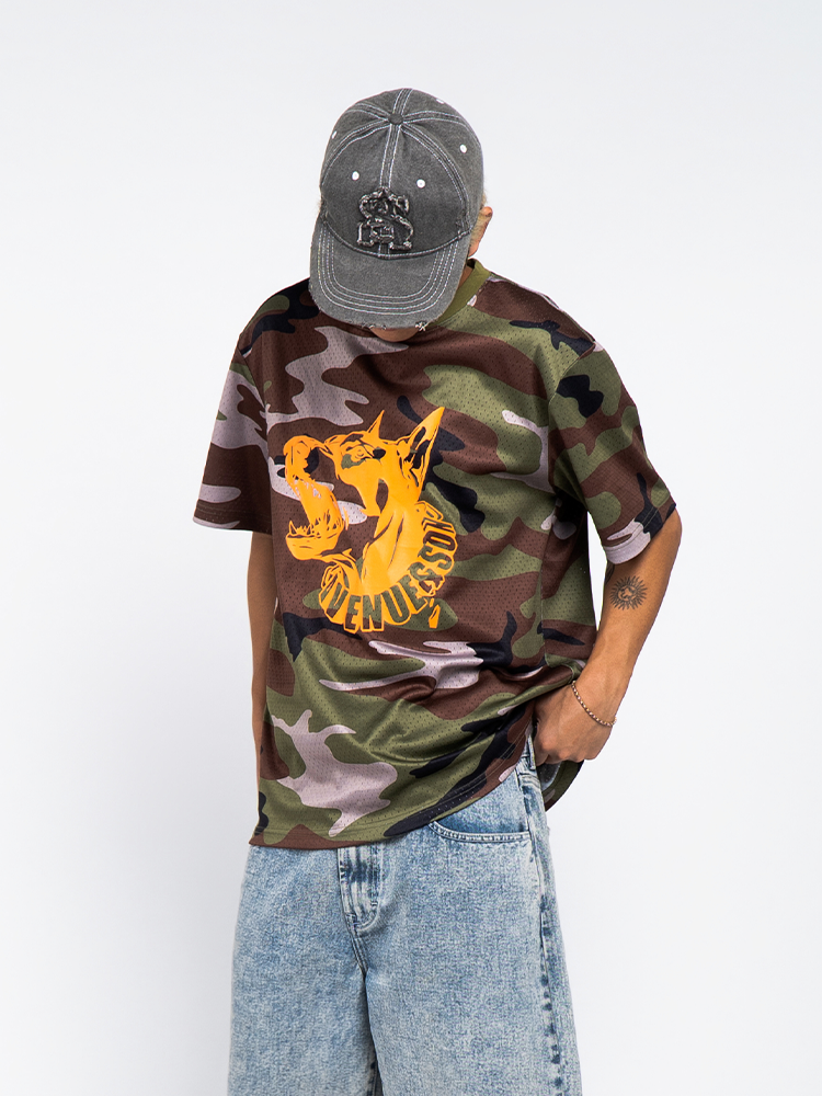 AVENUESON Camouflage Full Print Skateboard Tee