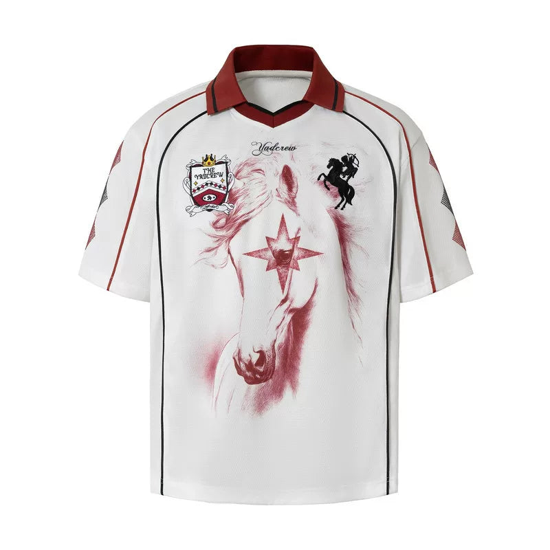 YADcrew Flash Diamond Lapel Polo Shirt