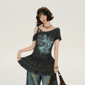 Girlyhalo Asymmetrical Fake Two Casual Tee