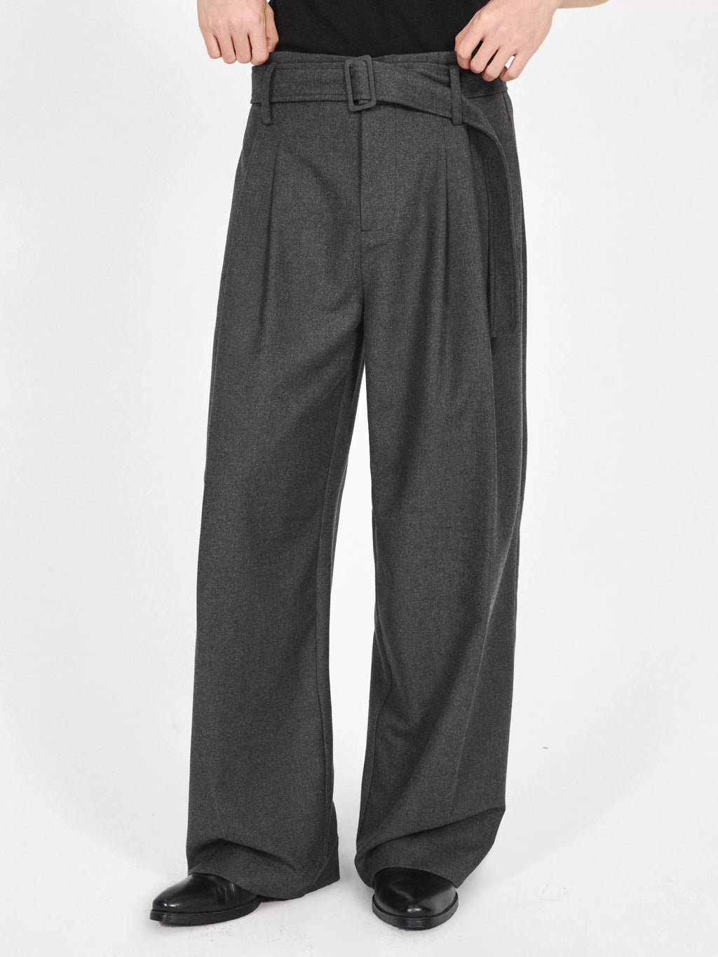 Stay The Night Three-dimensional Double-pleated A-word Trousers