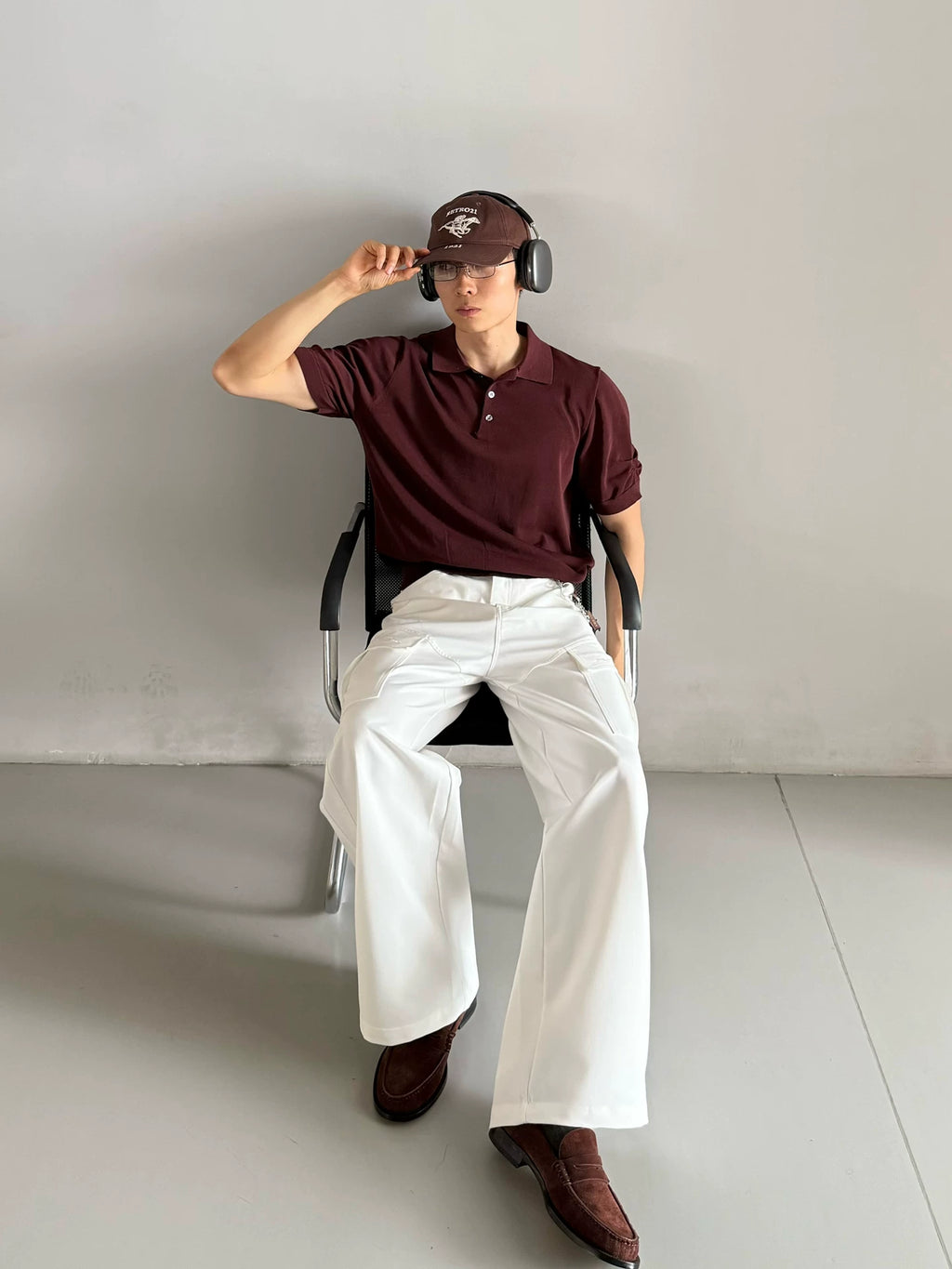 Borrowed Project Pleated Knitted Rough Sleeve Micro Loose Tee