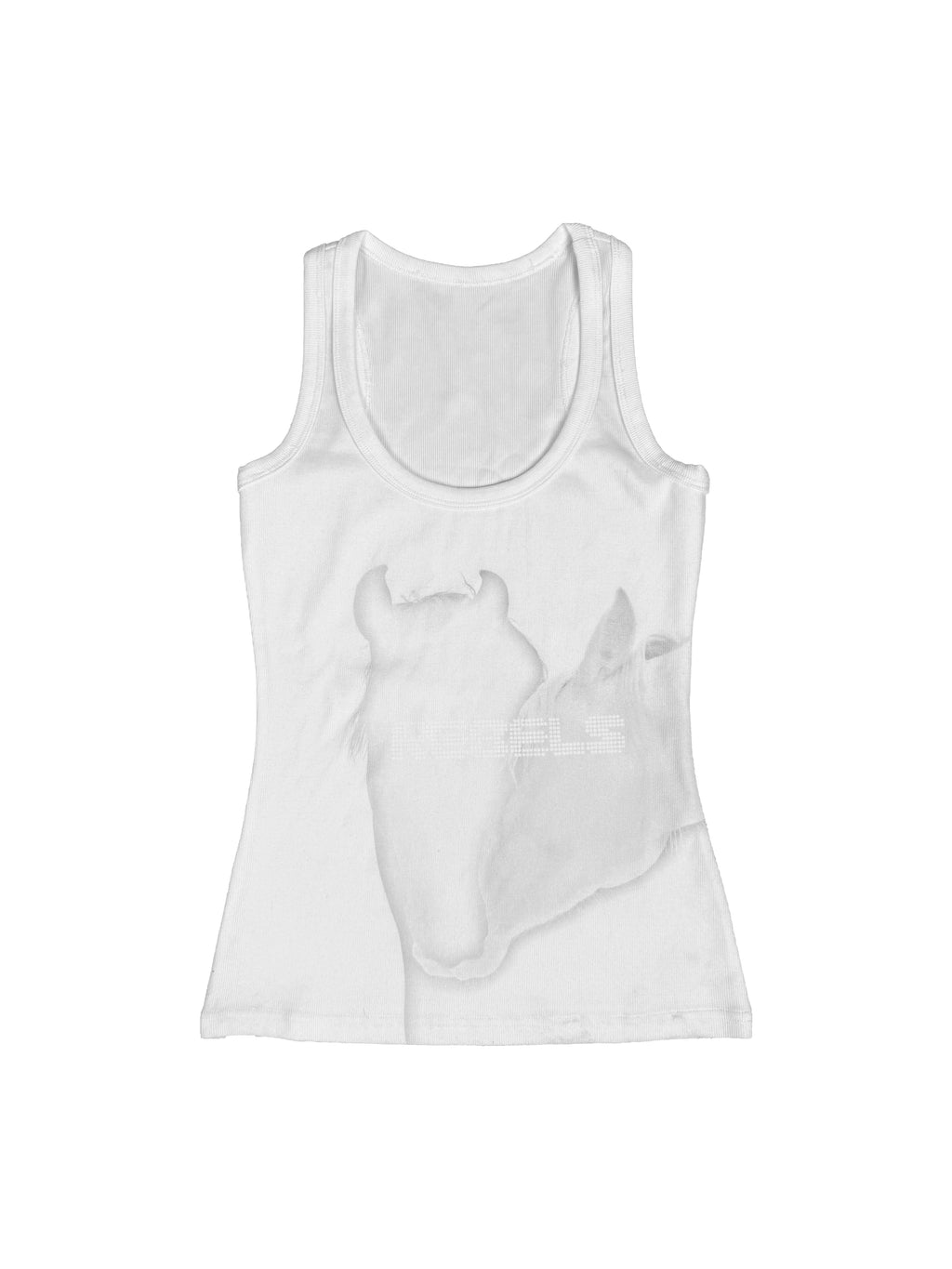 CHAI White Ink Print Stretch Tight Vest