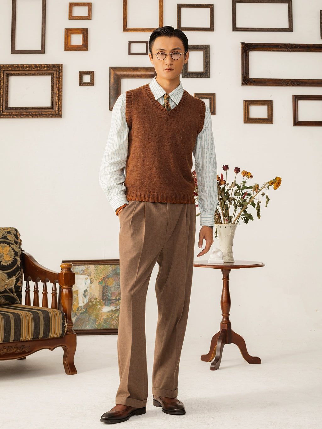 SOARIN Base Stacked Wear Loose Sleeveless Knitted Sweater Vest