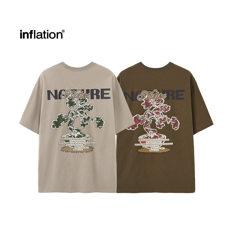 INF 250G retro green plant Heavy 100% Cotton Tee