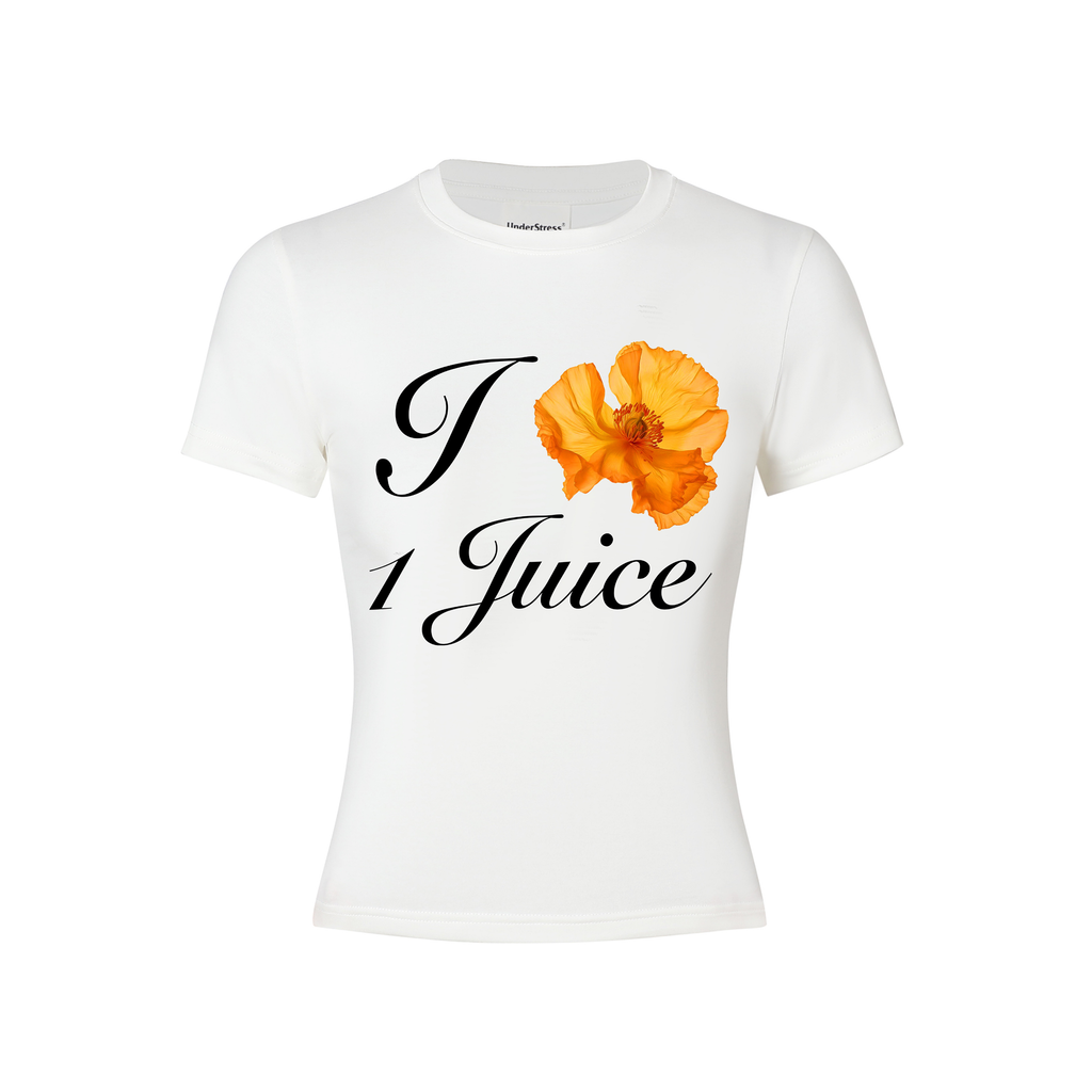UnderStress Flower Flower Type Front Shoulder Short Waist Tee