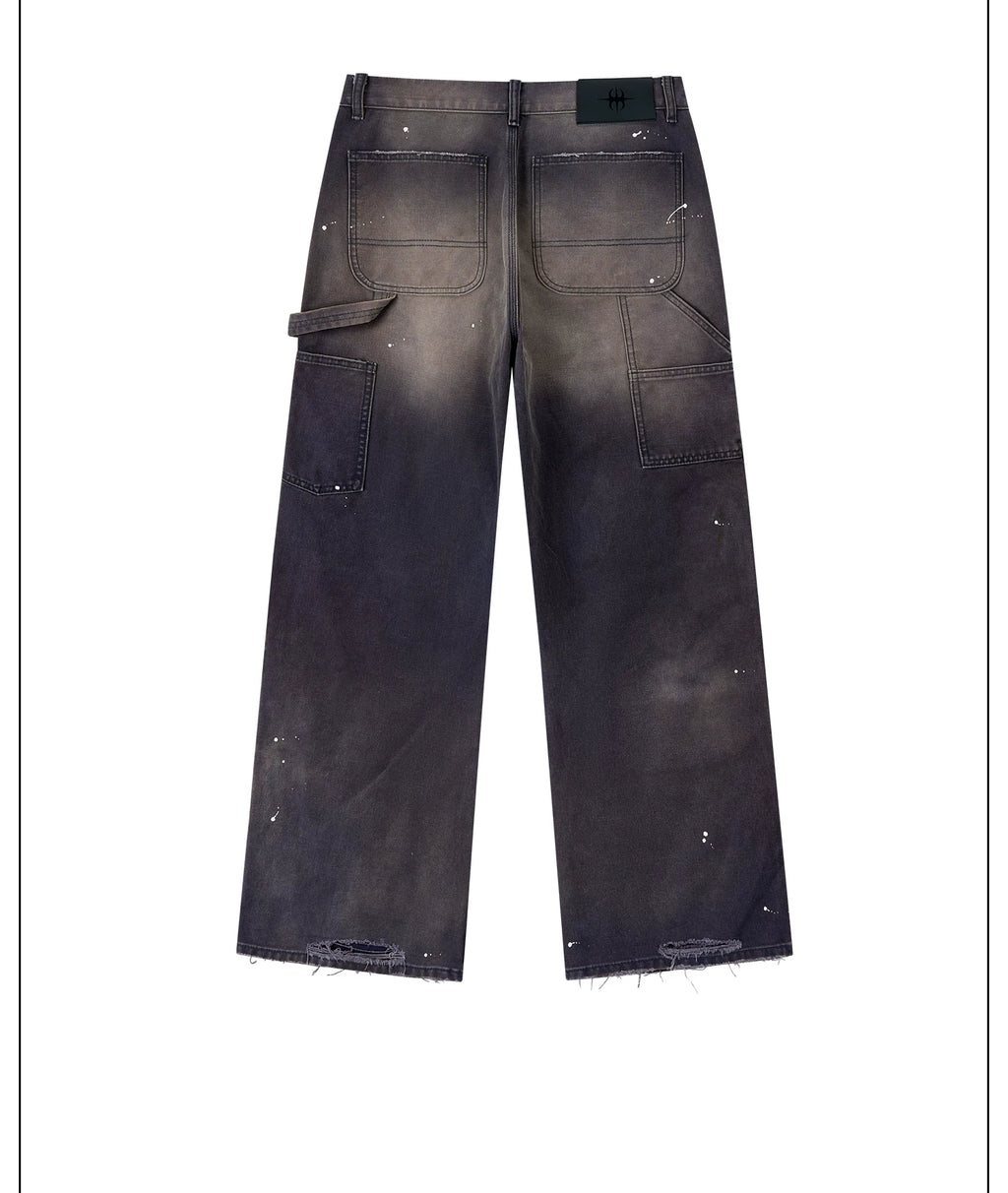 SGW Ink Splashing Loose Straight Overalls