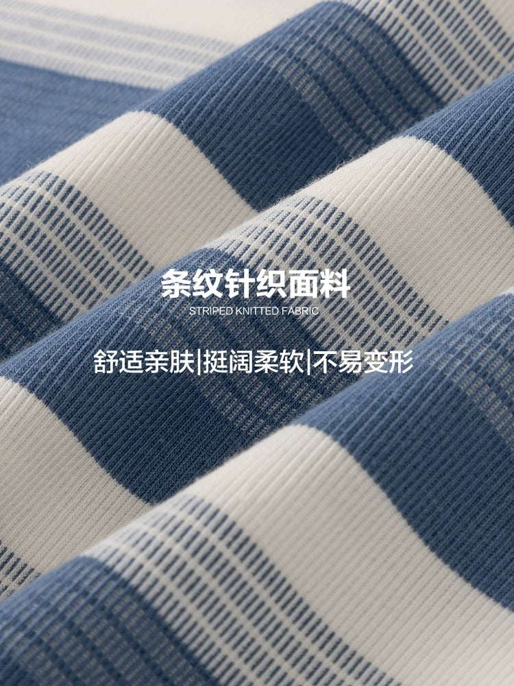 CoosRetro Embroidery Contrasting Striped Tee