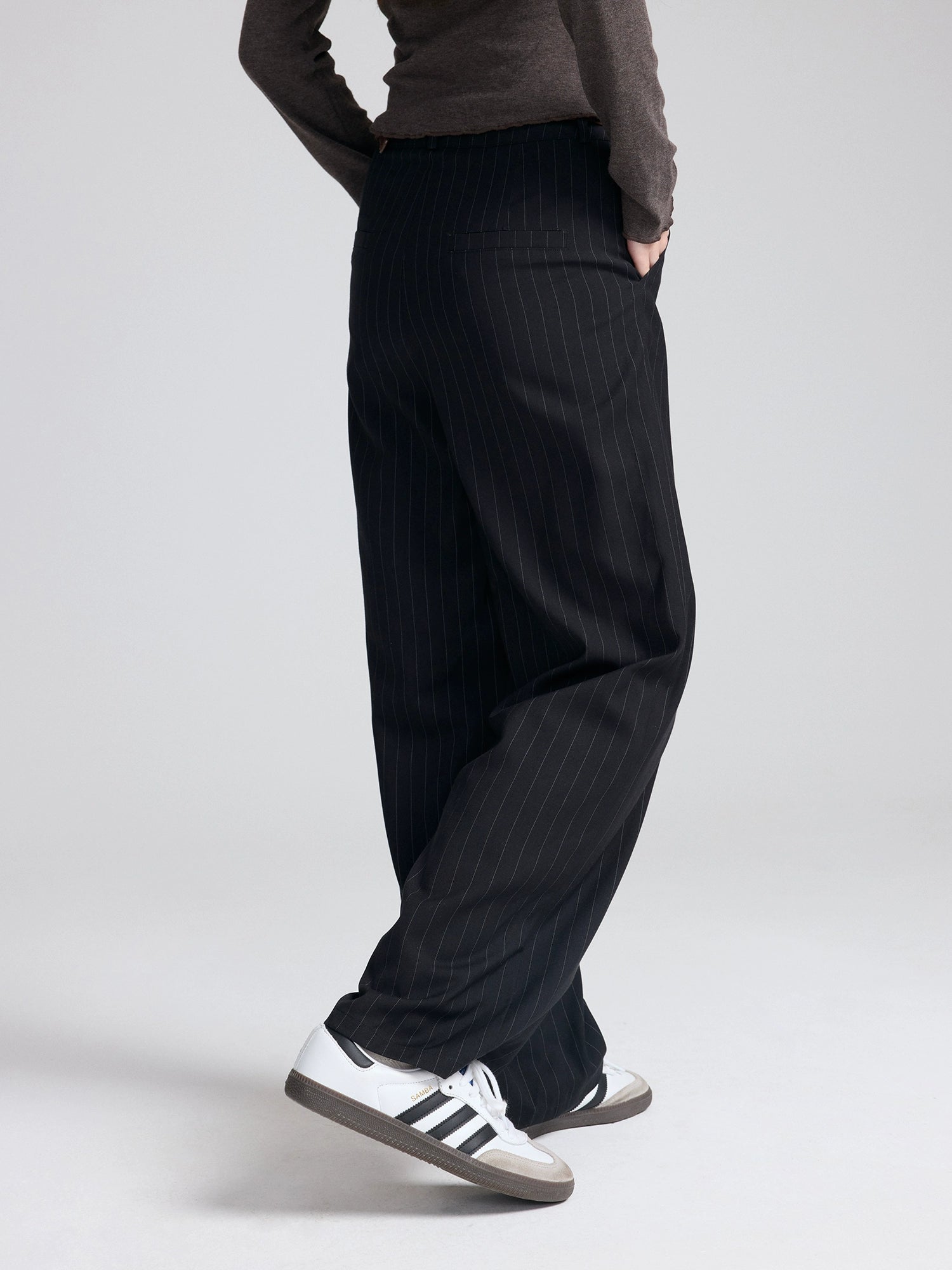 RPB BRAND Light Vertical Striped Straight Casual Suit Pants