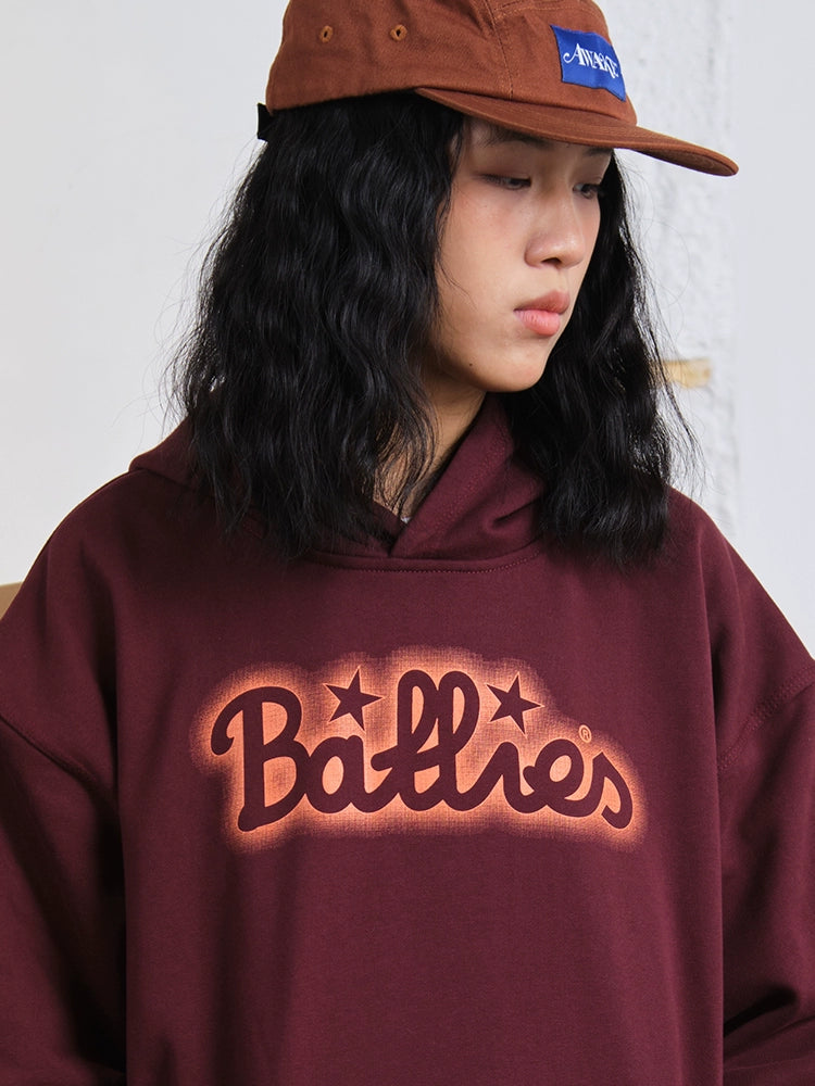 Battles Embroidered Fleece Loose Hoodie