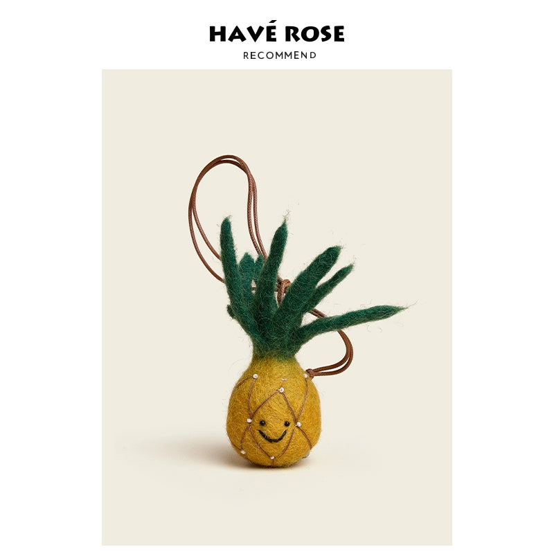 HAVEROSE Wool Felt Persimmon Ruyi Pendant