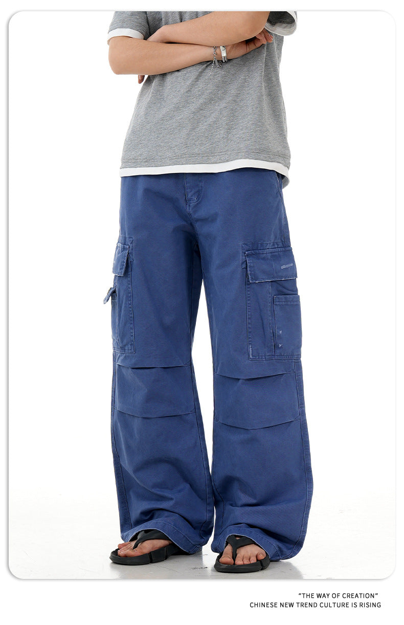 11KN Drawstring Retro Straight Loose Casual Pants