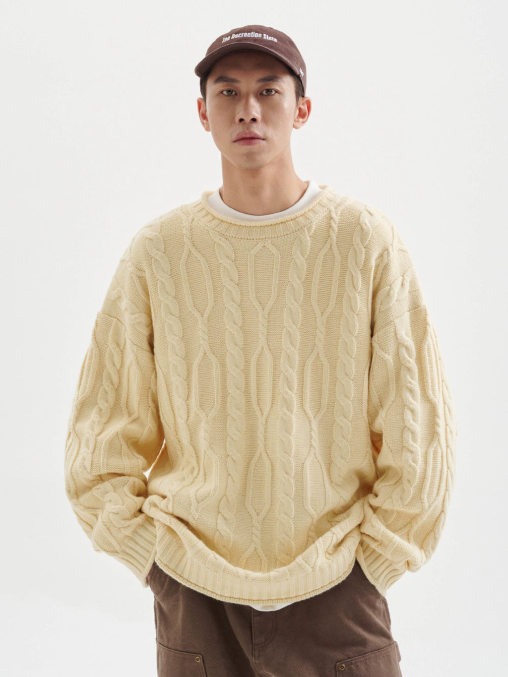 BUTTBILL 15% wool knitted 700G twisted woven sweater
