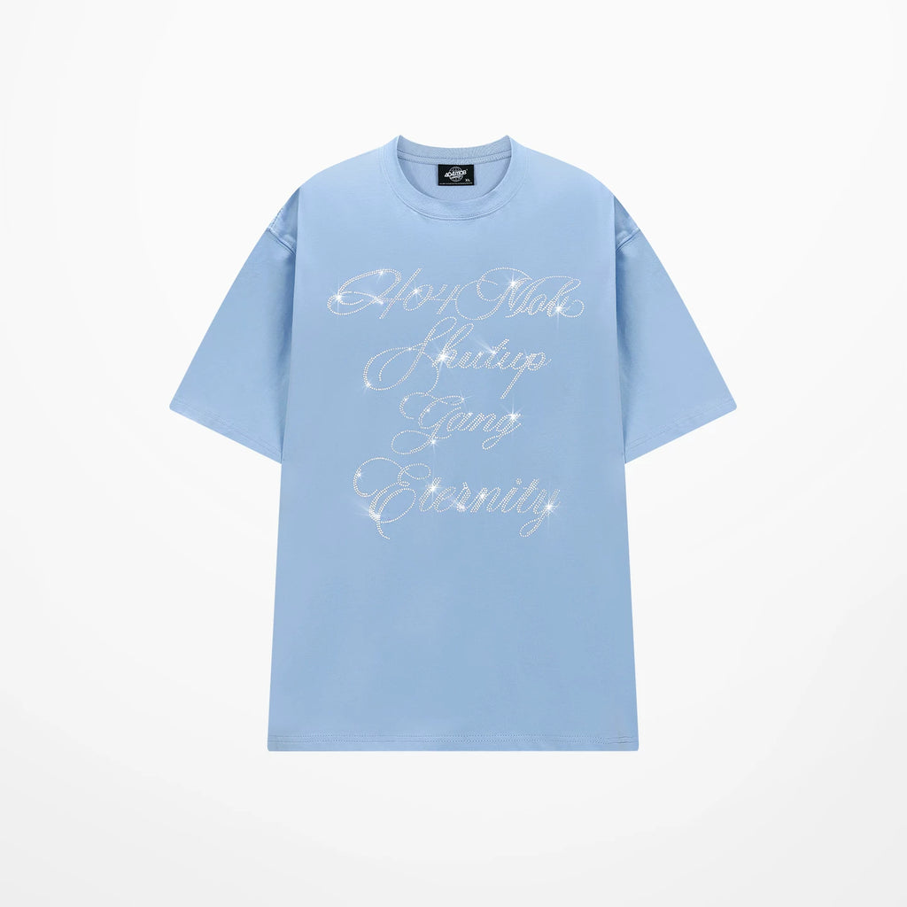 404MOB Alphabet Hot Diamond Loose Casual Tee