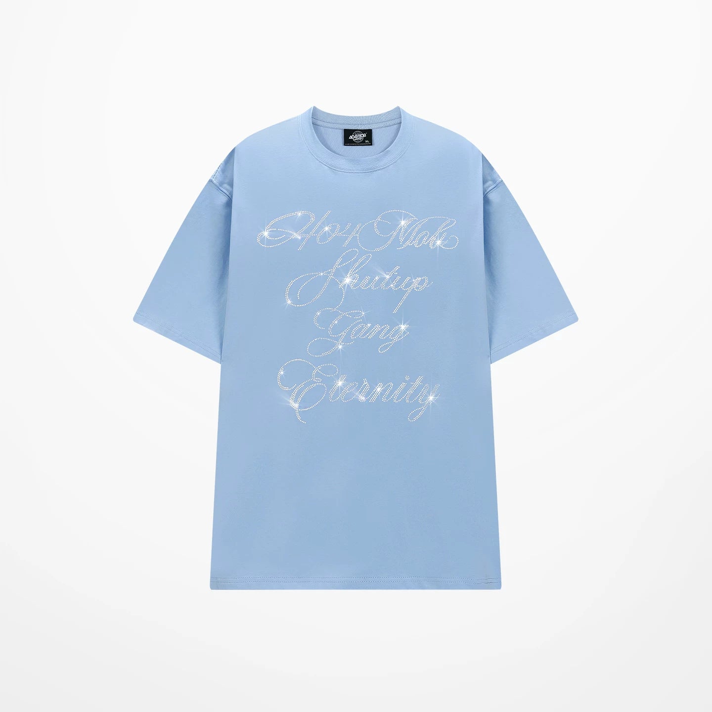 404MOB Alphabet Hot Diamond Loose Casual Tee