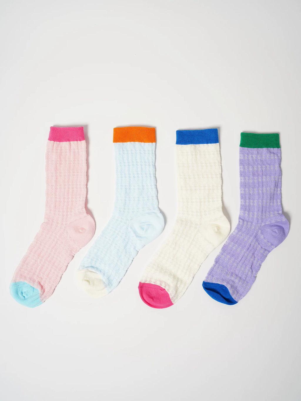 Momogigi street diary, retro contrasting color, breathable, comfortable and versatile, fashionable summer thin mesh socks