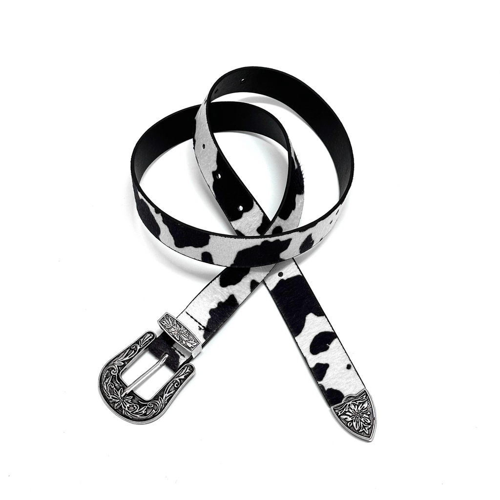 DPOL Cow Pattern Belt Maillard Couple Belt