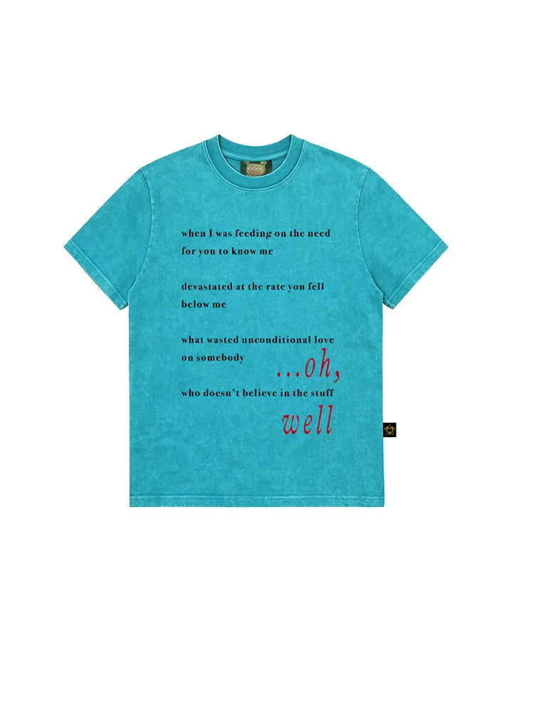MMBBT Letter Print Front Shoulder Thin Tee