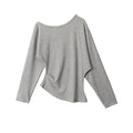 Nariele Irregular Diagonal Collar Waist Long Sleeves