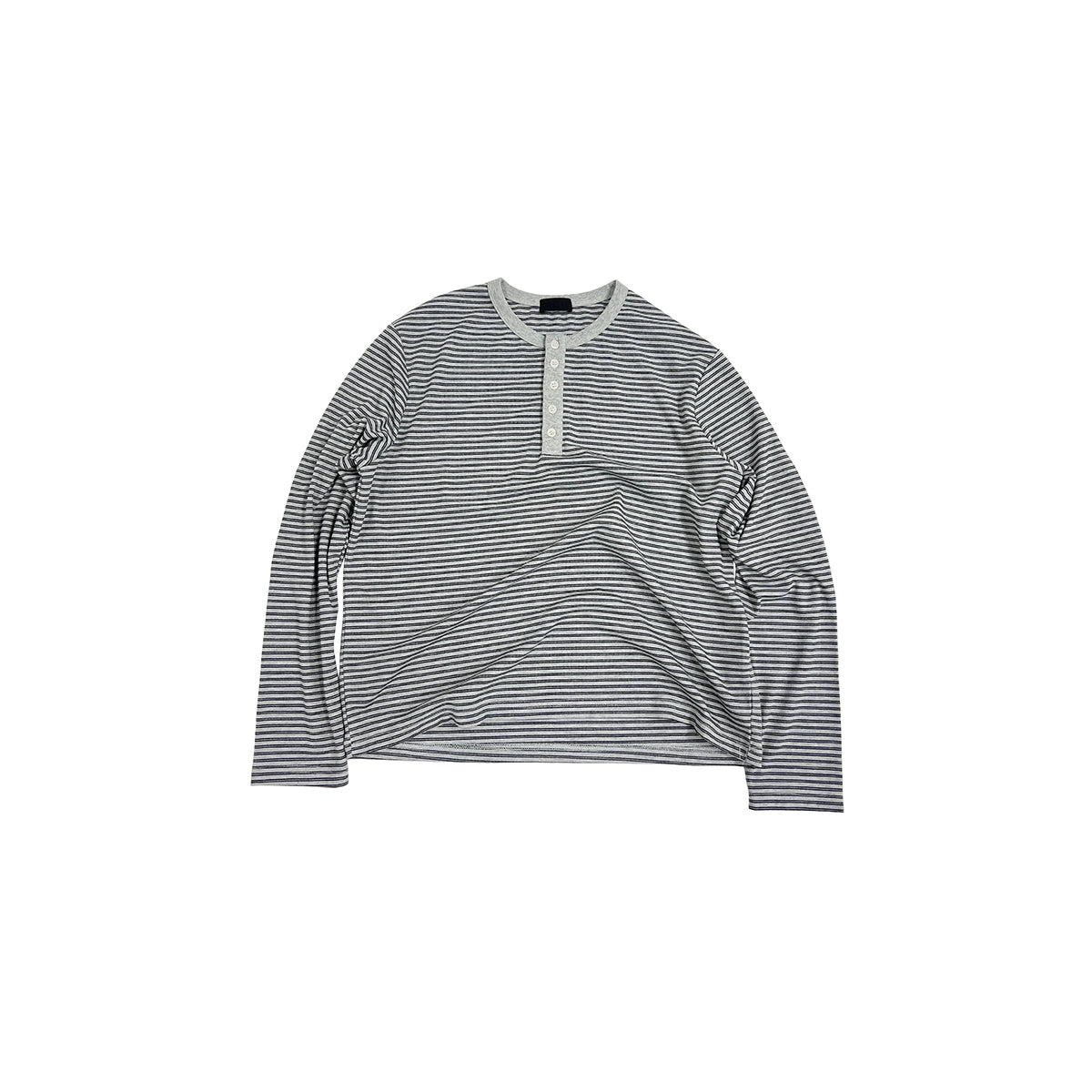 PLUS NO LOGO Casual Retro Crew Neck Striped Long Sleeve