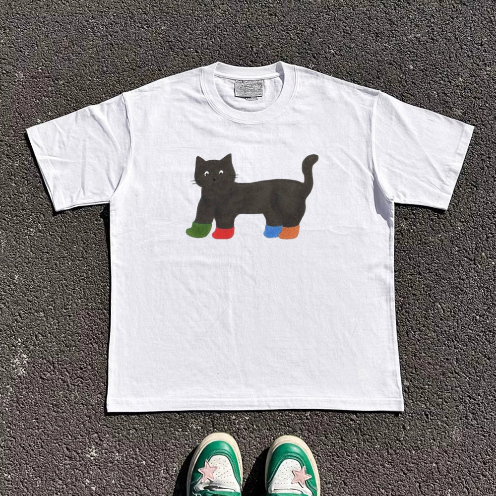 Wang Youbing Studio! Cat 220g 100% Cotton Tee