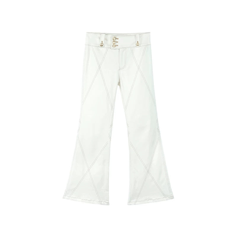 Audwyn Open-line Stretch Slim Casual Flared Trousers