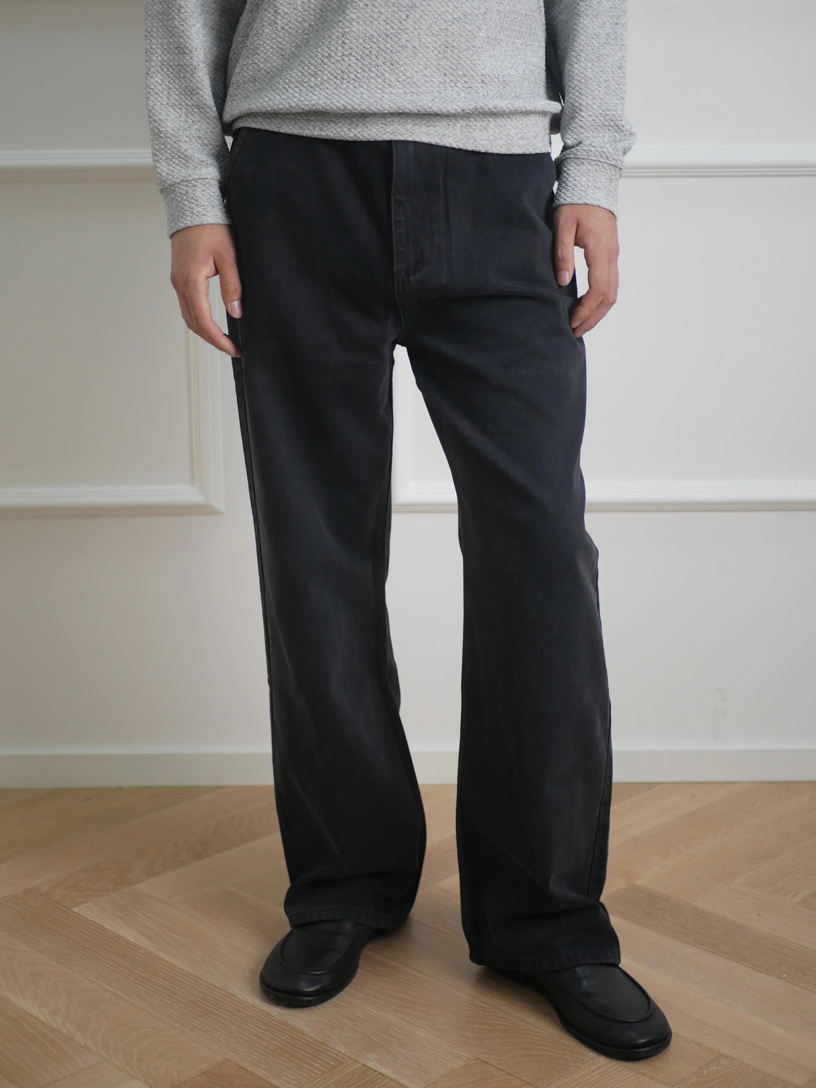 NO LOGO Minimalist Loose Straight Suit Pants